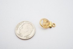 Vintage Natural Gold Nuggets In 14k Yellow Gold See Through Bezel Charm
