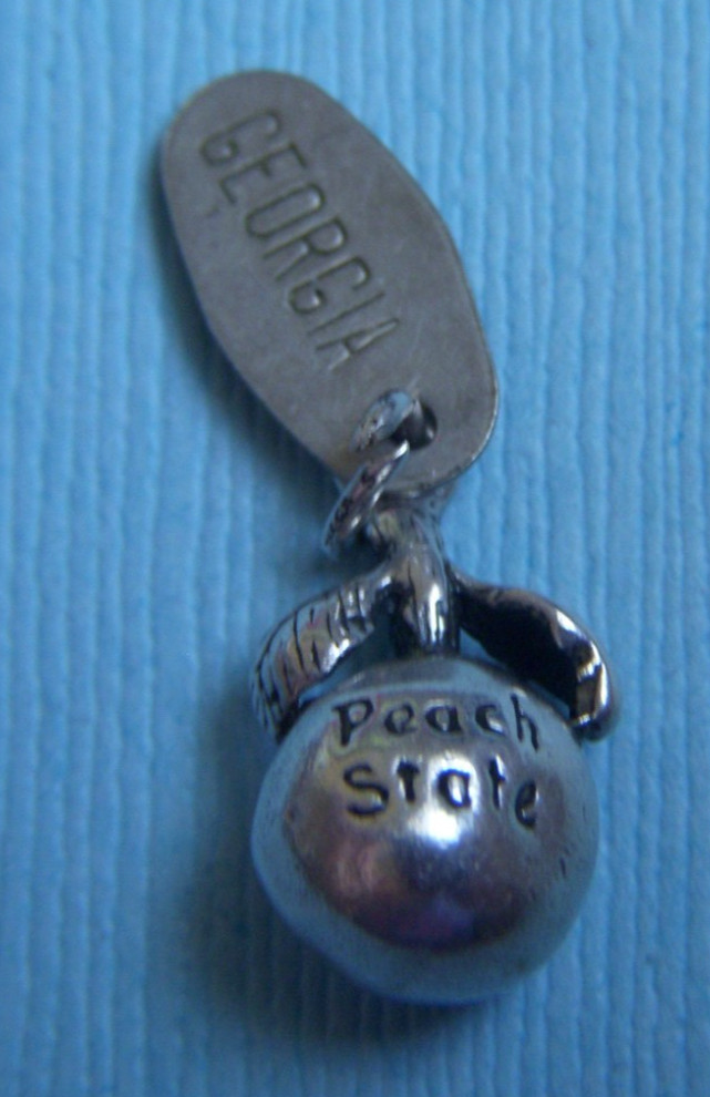 Vintage Georgia Peach State sterling charm