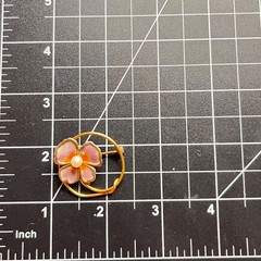 Creed 12K Gold Filled & Sterling Enamel Flower Brooch Mid Century Pearl Pin