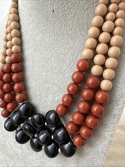Vintage 1990s y2k Brutalist Modernist Necklace boho hippie career beaded Unique
