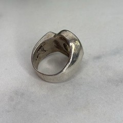 Vintage Taxco Sterling Silver Wave Ring Mexico Modernist Abstract Heavy 22 Grams