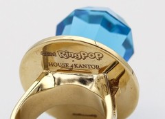GEM RING POP Anthony Kantor Cocktail Ring In 14Kt Yellow Gold & 28 Ctw Blue