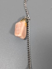 Vintage Polished Stone Charm Nugget Jasper Necklace Boho Coastal 18 in