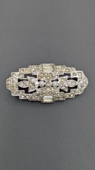 Vintage Rhinestone Brooch Lot 3 Pc Silver Tone AB Crystal Mixed Styles (READ)