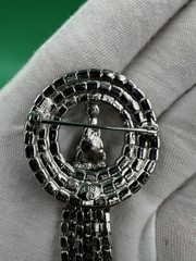 Vintage Weiss Brooch Pin Art Deco w/Dangles Fancy Clear Rhinestone Silver Tone