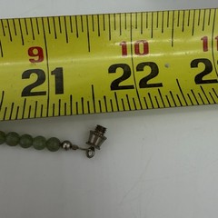 Vintage Green Stone Necklace Natural Round Polished Estate