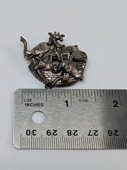 Jezlaine .925 Sterling Silver Noah’s Ark Figural Brooch Pin Elephant Giraffe…