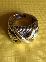 VTG One Owner / DAVID YURMAN triple cable 14kt GOLD “X” ring / Size 8.5 / 12.9 G
