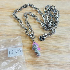 High IntenCity Charm it Necklace Seahorse pink Pastels Silver Tone Y2K 18″