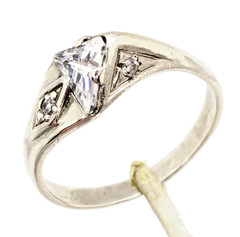 Vintage Elegant RING Silver 925 with Bright Stone -size: 10.5US (20mm) Ukrain#38