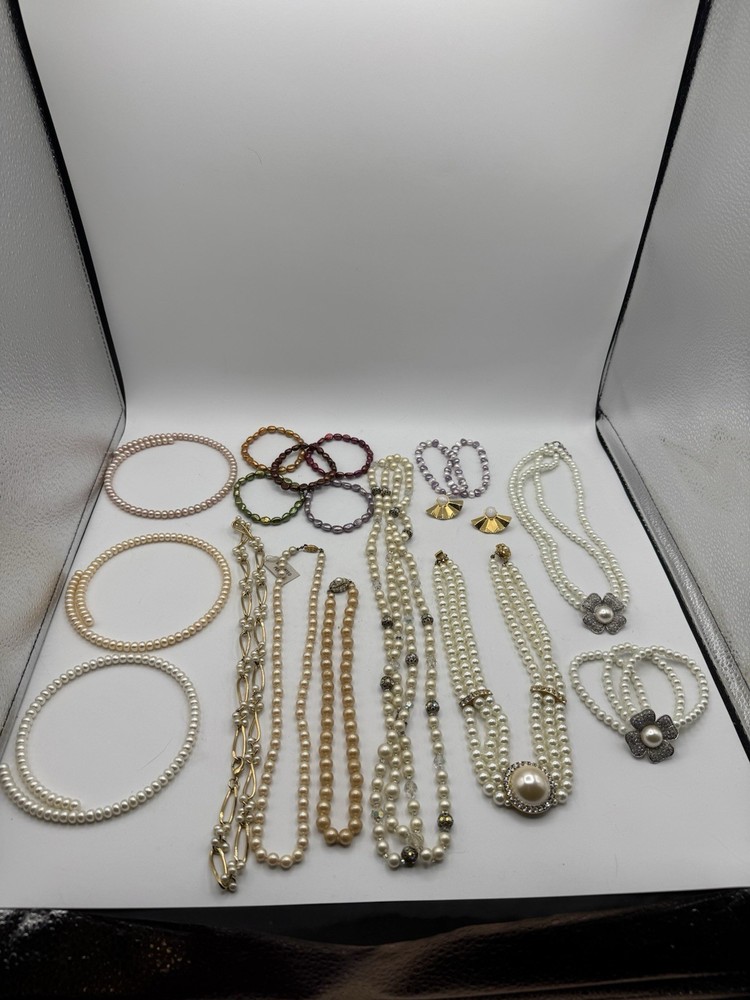 Faux and Simulated Pearl Necklaces and Bracelets Vintage *See Description*
