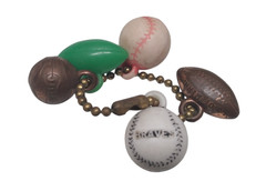 Vintage Mid Century SPORTS CHARM Bracelet – Atlanta Braves Baseball / Football +