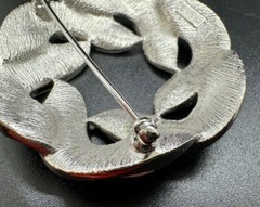 Vintage Crown Trifari Brooch Pin Silver Tone Laurel Wreath Leaves (1955-1969)