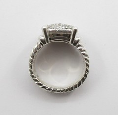 David Yurman 1.10 CTW Round Diamond Wheaton Ring Sterling Silver Size 5.75