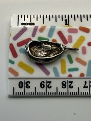 Vintage Sterling Silver Diamond Cut Oyster Abalone Shell Pendant Charm 2.2g
