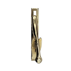 Modernist Open Metal Rectangle w Crystal Gold Tone Short Vintage Tie Clip Clasp