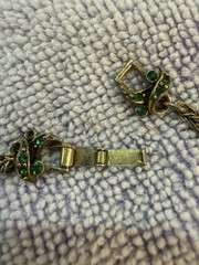Vintage Hollycraft Copr. 1950 Necklace Emerald Green Rhinestone