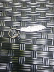 Unusual Vintage Knife Silver Fish Pendant Details Opens To Knife Hallmark