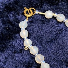 Vintage Graduated Satin Moonstone Opalite Moonglow Beaded Necklace