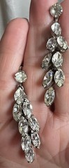 Vintage Weiss 3 Piece necklace and earring set Clear Round & Marquise rhinestone
