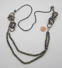Aurora Borealis Crystal Iridescent Necklace 36”