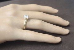 14k Yellow Gold Vintage Engagement Ring 1.45ct.Lab-Grown Old Euro Diamond