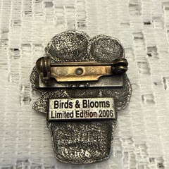 Birds and Blooms Pewter Brooch Pin 2006 Limited Edition Daisy Flower Basket