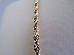 Vintage 24KT Gold Bonded GB Twisted Rope Chain Necklace 20”