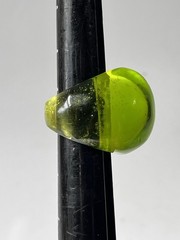 Vintage Lucite Ring Size 6.75 Bubble Dome Modern Chunky Statement Acrylic Kiwi