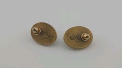 Vintage YSL Yves Saint Laurent Oval Hematite Glass Rope Stud Earrings Stamped