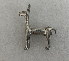 Alva Studios Llama Alpaca Brooch Pin Folk Art Silver Plated Pewter Vintage