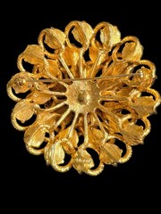 Monet Brooch Multicolor Mogul Gripoix Style Glass Cabochon Dimensional Runway