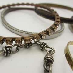 Vintage Bracelet Bangle Lot Silver Tone Alpaca Gold Tone Rhinestone
