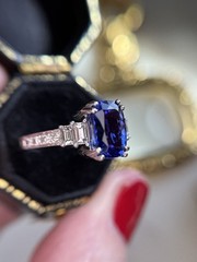 Tanzanite Diamond Ring in 14k White Gold
