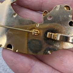Vintage Brooch Tiger Cheetah Big Cat Gold Tone 2.5 Inches