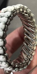 Vintage Silver Tone White Rhinestone Expandable Bracelet