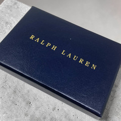 Vtg Y2K Ralph Lauren Gold Tone Nailhead Cuff Bracelet RLL Solid Bangle Box Pouch