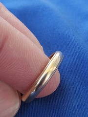 VINTAGE SOLID 14 KARAT GOLD Deco Wedding Band Size 8.25 Milgrain Ring 3.5 Grams