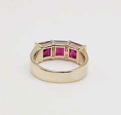 UTC Sterling Silver Vermeil 3.00ct Princess Pink Sapphire Eternity Ring Size 8
