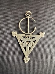 Vintage Silver Amazigh Fibula Pendant Handmade Moroccan Tribal Pendant