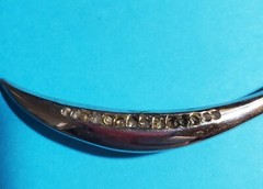 Vintage Sterling Silver Sword Scimitar Pin Brooch Clear Stones Large 3.5 Inches