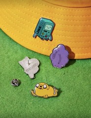 New SET OF 4 ADVENTURE TIME Pins LUMPY Brooch FINN THE HUMAN Jake BMO Pin