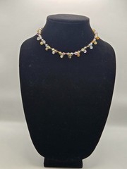 Vtg Yellow Aurora Borealis Crystal Choker
