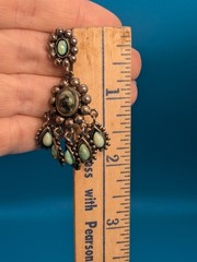 Graziano Natural Stone Turqoise Veined Post Dangle/Drop Earrings Signed