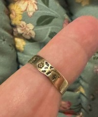 Victorian 10k Gold Engraved Wedding Band/Ring Circa 1900