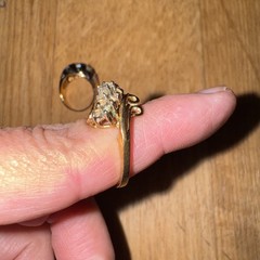 2 Vintage 18K & 14k Yellow Gold Electroplate Size 6/6.5 9.6g