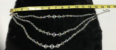 Vintage 1950s Aurora Borealis Necklace Multi Strand Faceted Graduated 12”
