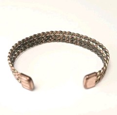 Vintage Copper And Brass Twisted Cuff Bracelet 3 Strand Boho Style Unisex