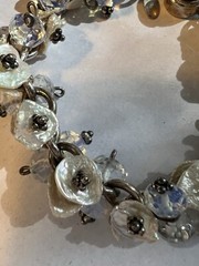 Artisian Made Beaded Pale Amethyst Bracelet with shells and crystals – signed