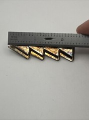 Jw1 Vintage Silver Metal Geometric Triangles Art Deco Statement Brooch/Pin D31